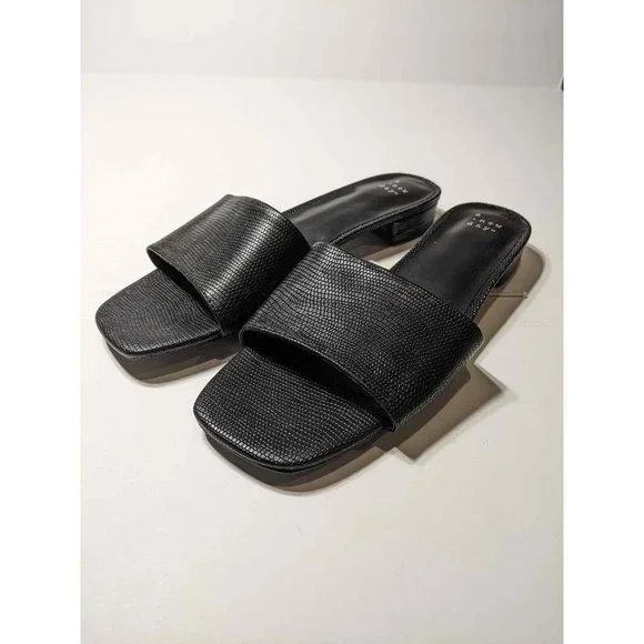 A New Day Summer Dress Slide Sandals Black 8 - Picture 3 of 4